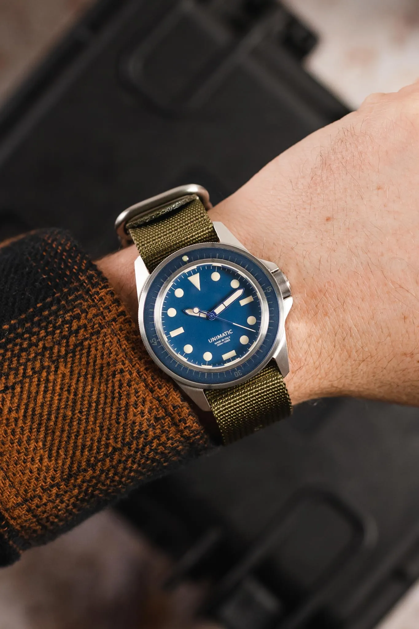 ZULU Nylon Watch Strap with 3 Steel Rings in OLIVE GREEN